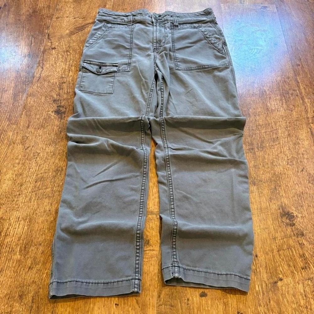 Faded Grey straight leg The Wanderer Anthropologie pants,missing pocket buttons.